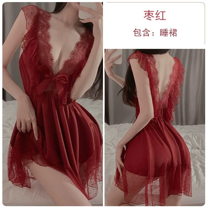 Domila "Pure Love God of War" Sexy Suspender Pajamas Summer Ice Silk Pajamas Women's Pure Desire Wind 2025 New