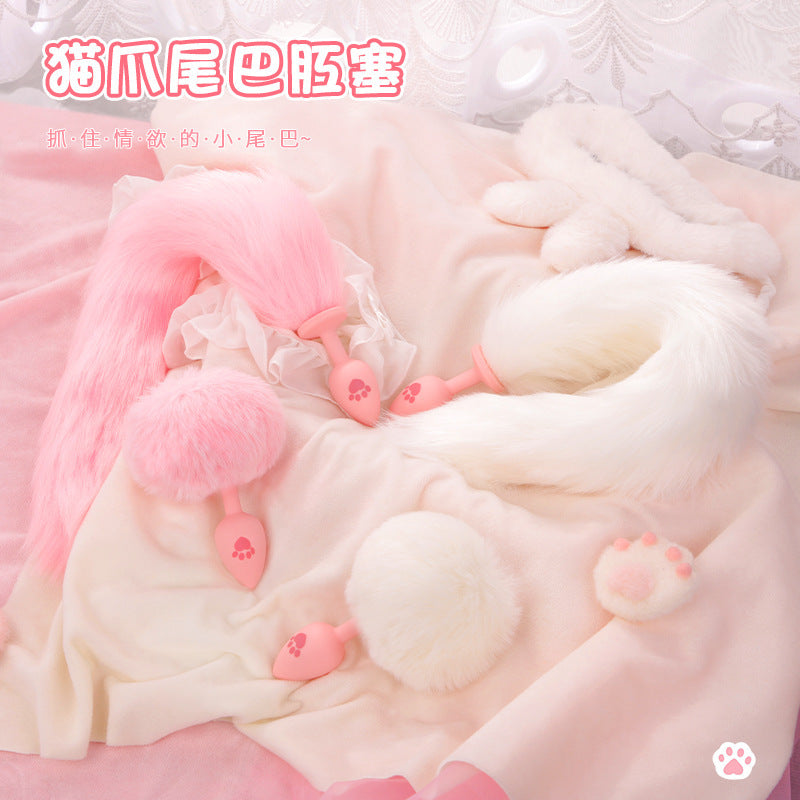 Domila SM Sex Products Fox Tail Anal Plug Cat Paw Silicone Hairball Anal Plug Alternative Adult Products P176