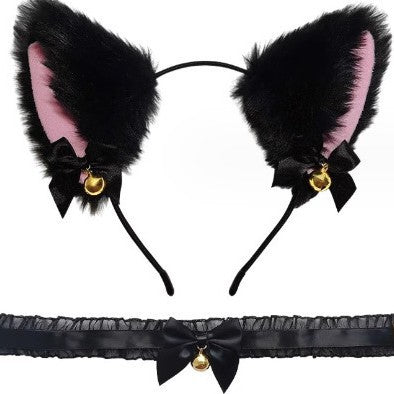 Internet celebrity sexy lace bells cat ears headband female personality non-slip pressure hair high cranial top hairpin headgear wholesale