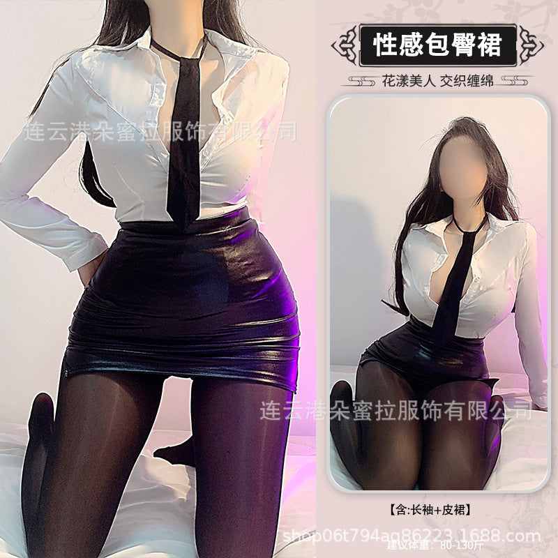 Guanyun County sex underwear sexy tight hip wrap secretary OL uniform temptation teacher suit pure desire stockings wholesale