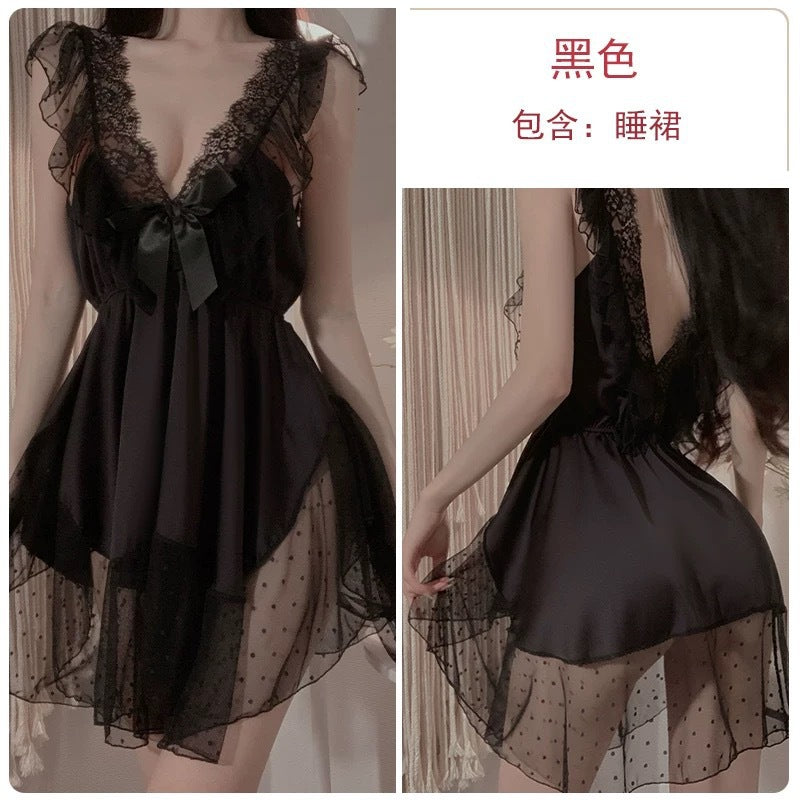 Domila "Pure Love God of War" Sexy Suspender Pajamas Summer Ice Silk Pajamas Women's Pure Desire Wind 2025 New