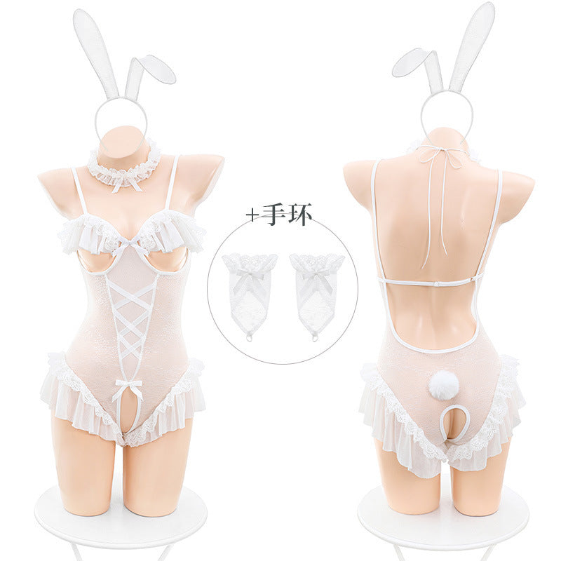 Domila lace open chest crotch tight playful bunny lingerie adult sex sexy uniform F629