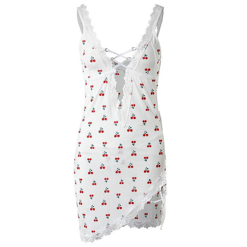 High-end new pajamas, summer sexy suspenders, medium and long skirts, erotic underwear, women's temptation, mood homewear set