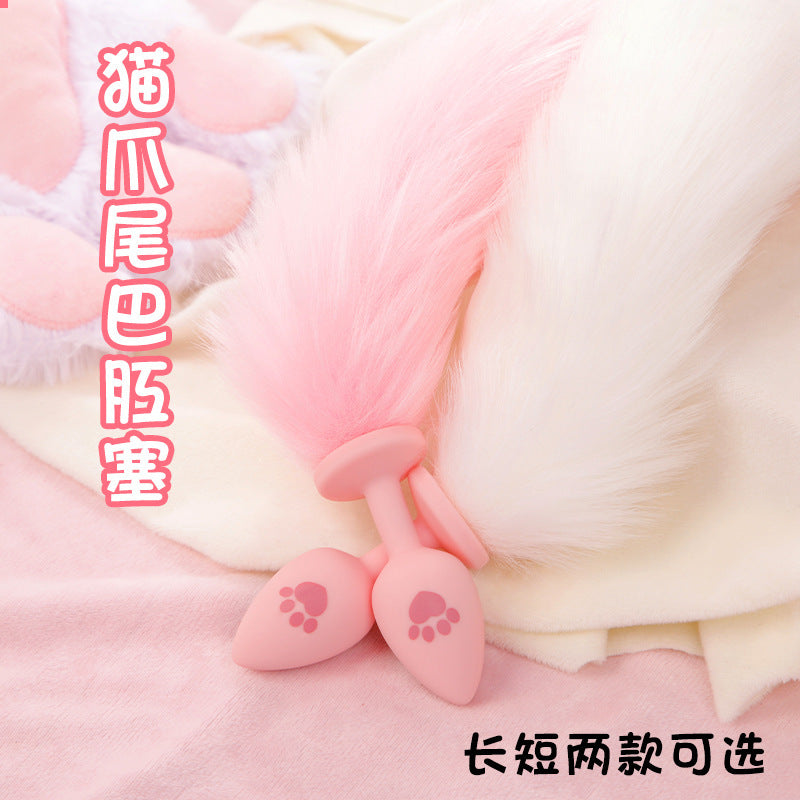 Domila SM Sex Products Fox Tail Anal Plug Cat Paw Silicone Hairball Anal Plug Alternative Adult Products P176